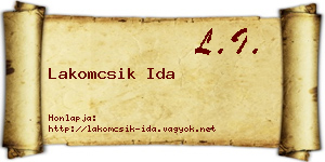 Lakomcsik Ida névjegykártya
